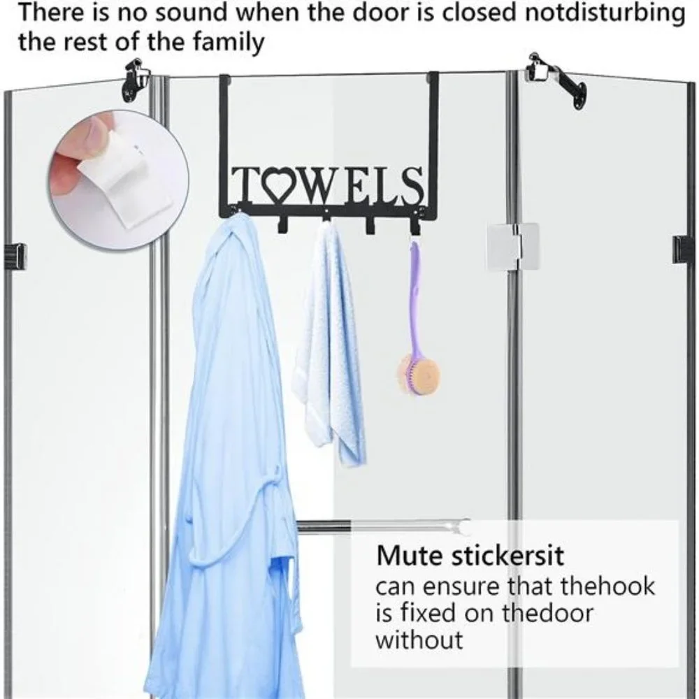 Over The Door Towel Rack Metal Bath Towel Holder Hanger for Bathroom Bedroom